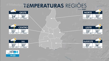 Tocantins está em alerta amarelo para chuvas intensas; veja a previsão do tempo