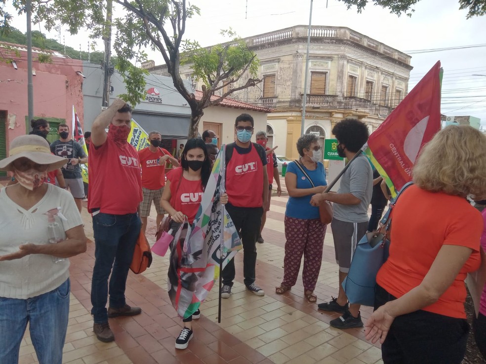 Ato em Cuiabá pelo Dia da Consciência Negra e contra o presidente Jair Bolsonaro  — Foto: Divulgação