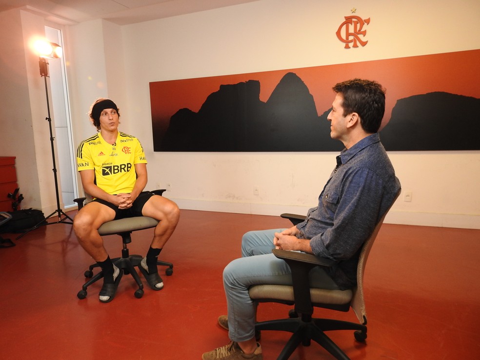 David Luiz, do Flamengo, entrevista à TV Globo e ao ge.globo.com — Foto: Fred Gomes