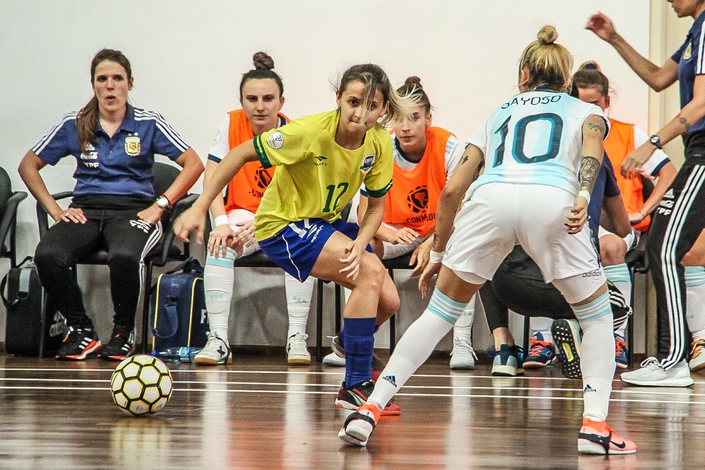 Amandinha em partida do Brasil contra a Argentina pela Copa Am&eacute;rica  &mdash; Foto: Naiara Gresta/CBFS