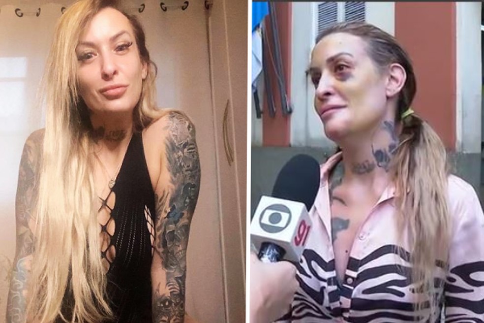 Ana Luiza Dias antes e depois das agressões: 'É assustador tudo o que vivi' — Foto: Reprodução