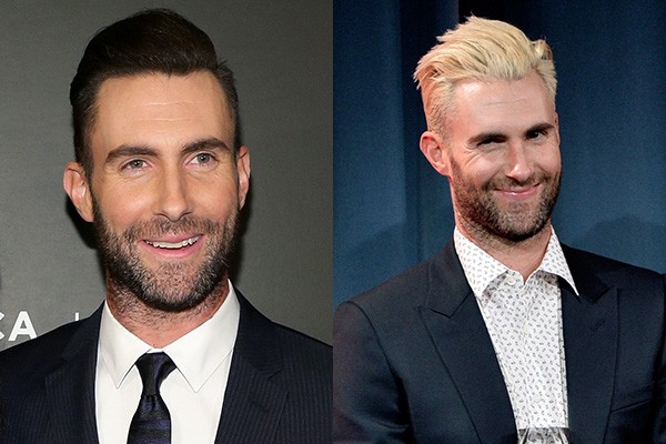 Não só as mulheres mudaram em 2014. O vocalista do Maroon 5, Adam Levine, descoloriu o cabelo durante o ano - mas provavelmente não curtiu muito o resultado, já que voltou à coloração normal em poucas semanas. (Foto: Getty Images)