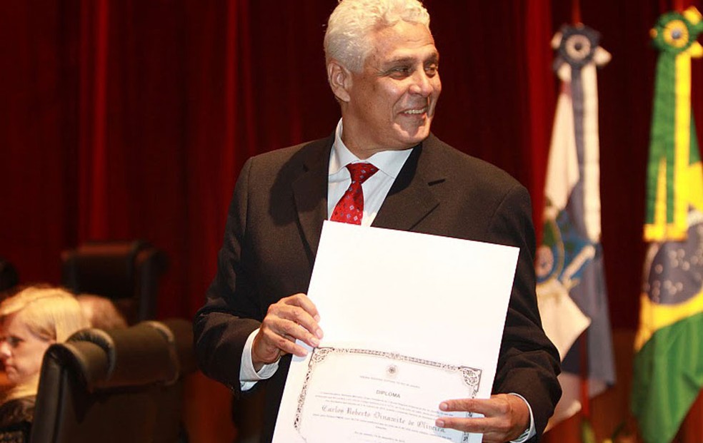 Roberto Dinamite quando foi deputado estadual no RJ — Foto: Rafael Wallace / Alerj