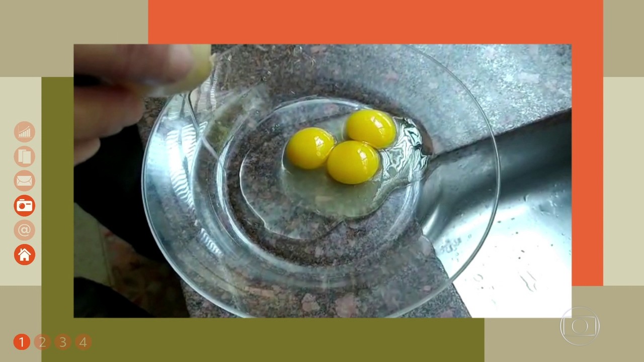 Vídeo mostra ovo com 3 gemas