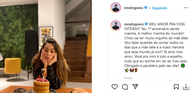 Renato Goés se declara para Thaila Ayala (Foto: Reprodução/Instagram)