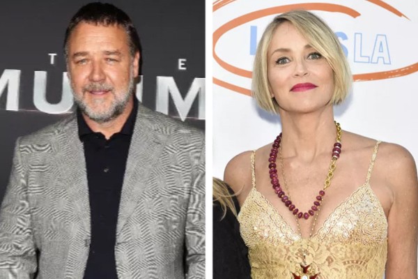 Russell Crowe e Sharon Stone (Foto: Getty Images)