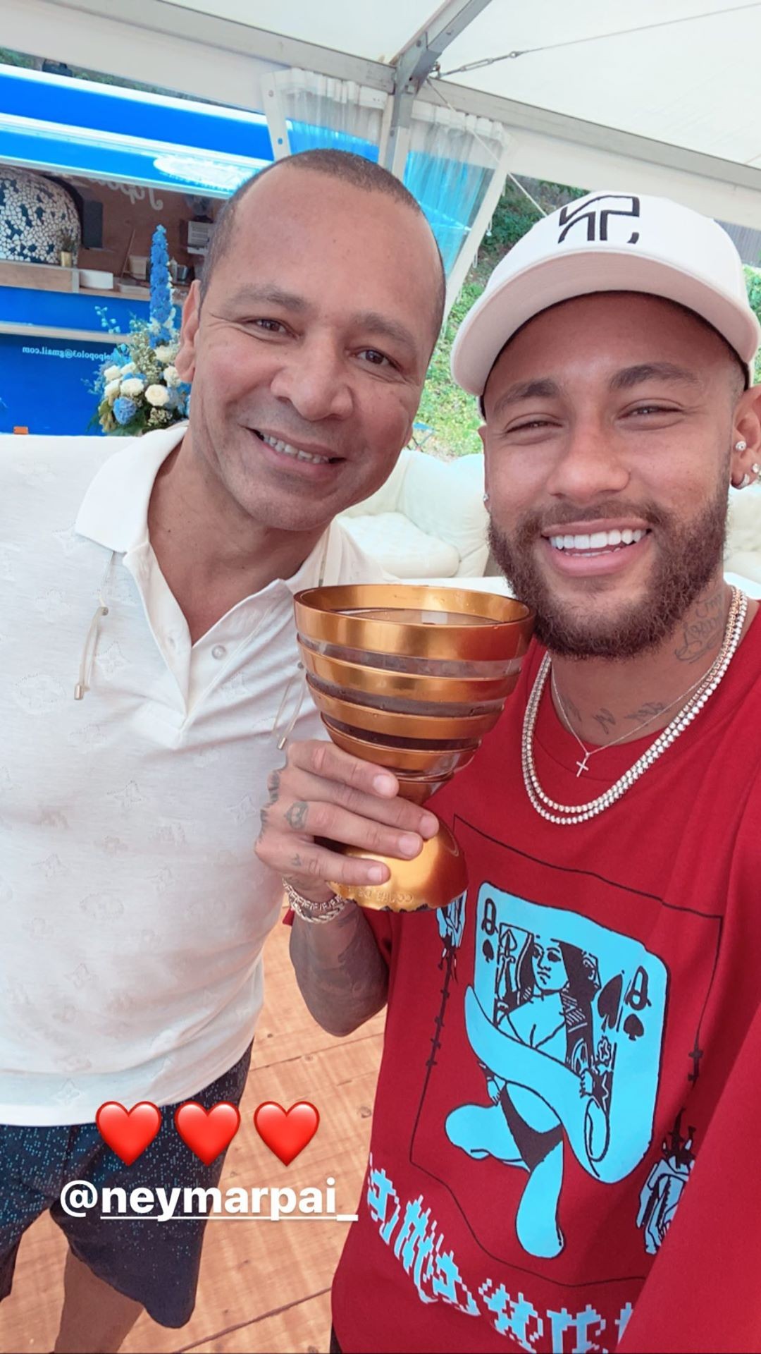 Neymar JR e o pai, Neymar Santos (Foto: Reprodução / Instagram)
