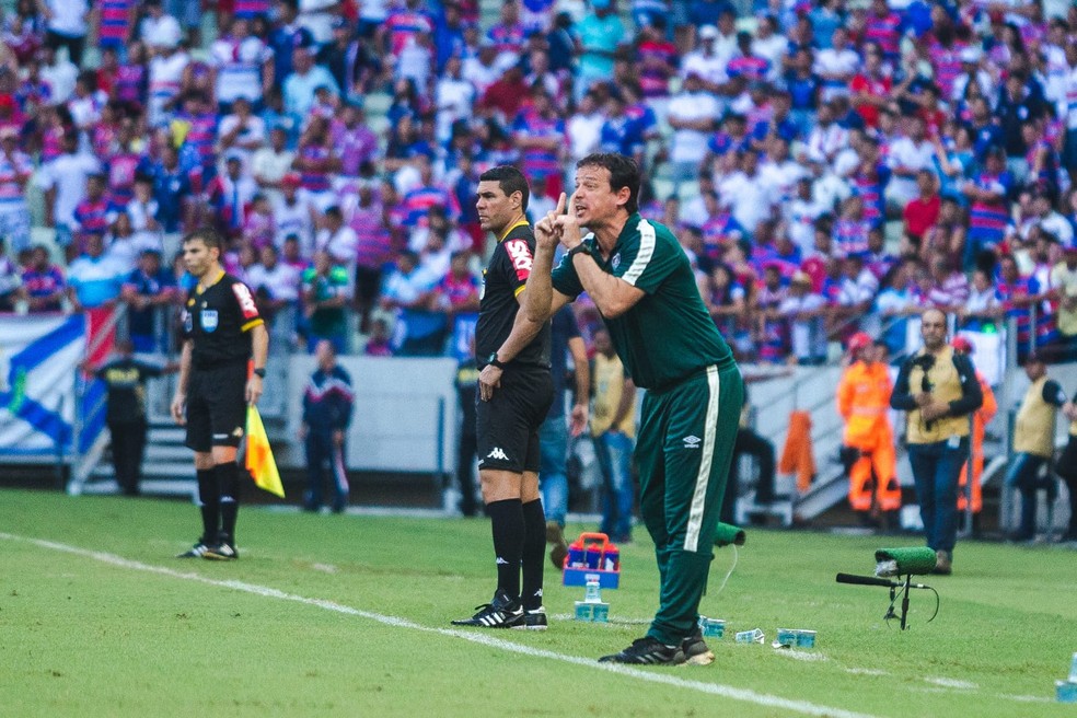 Fortaleza x Fluminense, Fernando Diniz — Foto: Thiago Gadelha/SVM