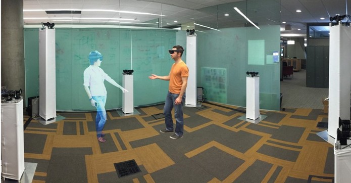 Holoportation permite que usuários do HoloLens conversem e interajam com hologramas de seus contatos (Foto: Divulgação/Microsoft)