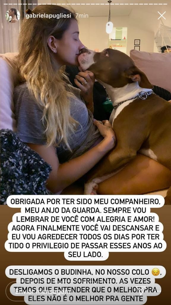 Gabriela Pugliesi lamente morte de seu cão Buda (Foto: Reprodução / Instagram)