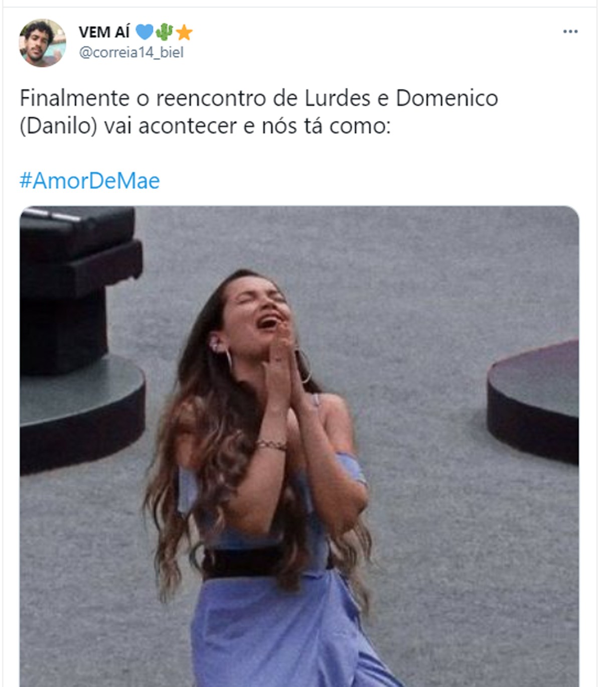 Reencontro de Lurdes e Domênico em Amor de Mãe rende memes na web (Foto: Reprodução/Twitter)