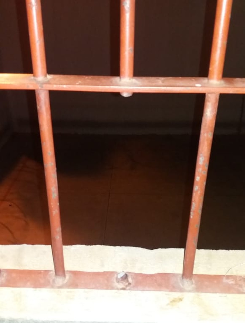 Uma das grades serradas na penitenciÃ¡ria â€” Foto: Arquivo Pessoal