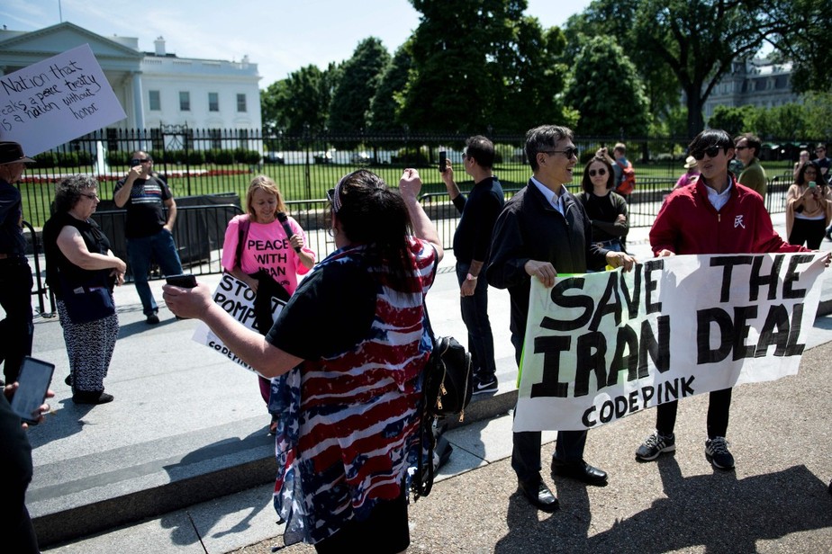 Protesto em Washington a favor do acordo nuclear com o Irã