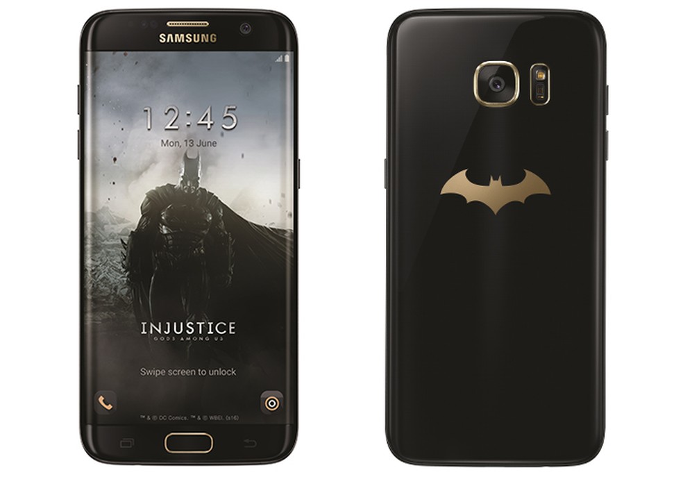 Galaxy S7 Edge do Batman tem símbolo do herói estampado e interface personalizada �- Foto: Divulgação/Samsung