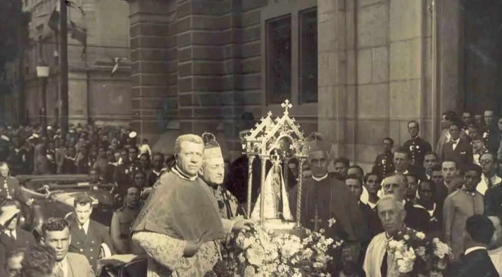 Proclamação de Nossa Senhora Aparecida como padroeira do Brasil em 1931 — Foto: CDM do Santuário de Aparecida