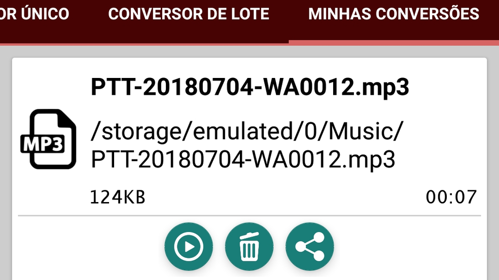 OPUS to MP3 Converter: aplicativo grátis funciona no Android (Foto: Reprodução / TechTudo)