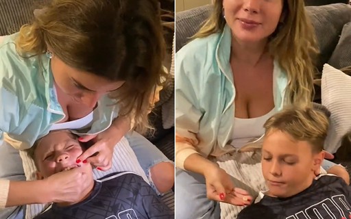 Carol Dantas mostra amiga arrancando dente de leite de Davi Lucca; vídeo