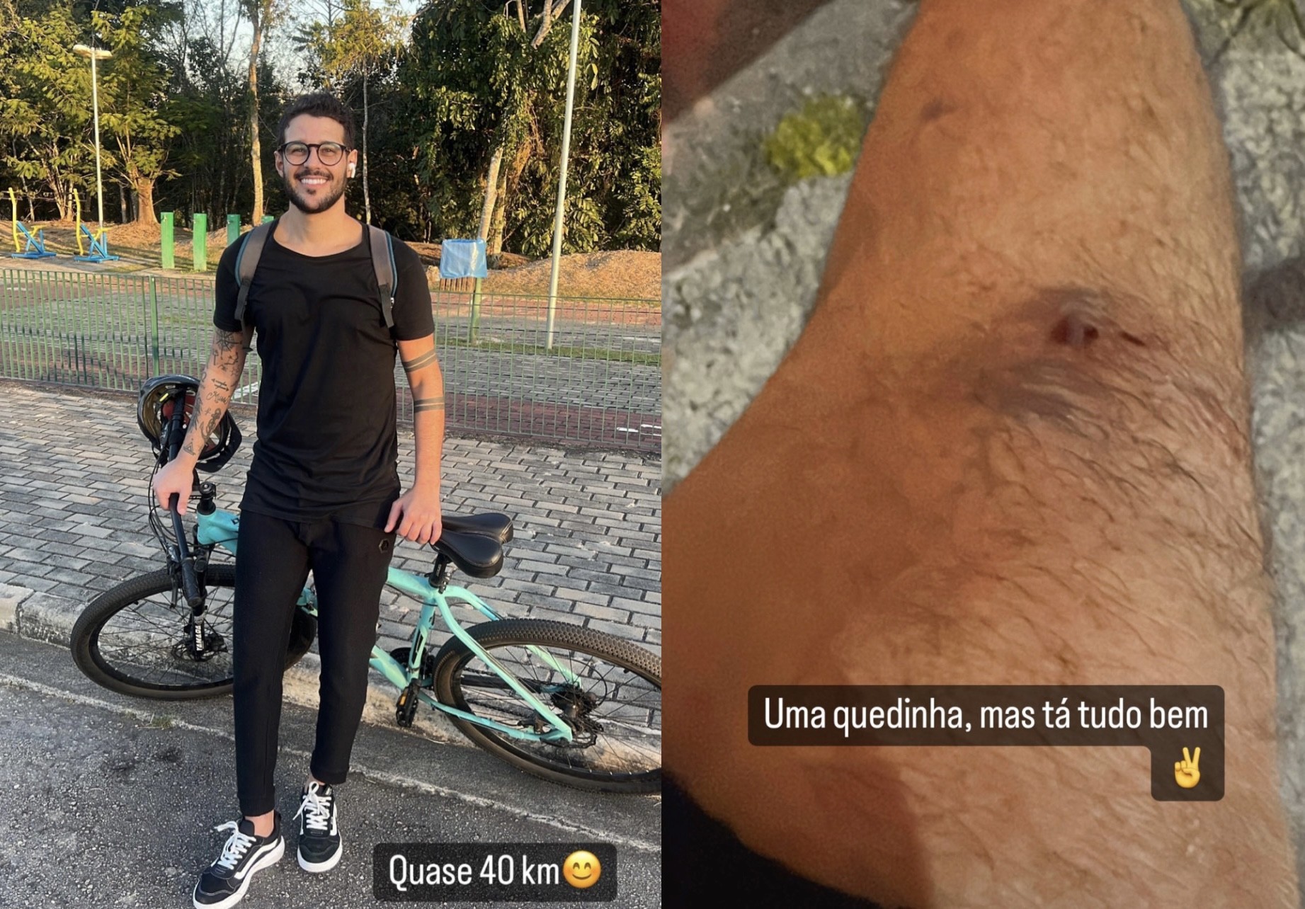 Rodrigo Mussi compartilha que andou quase 40km e que sofreu uma queda (Foto: Reprodução / Instagram)