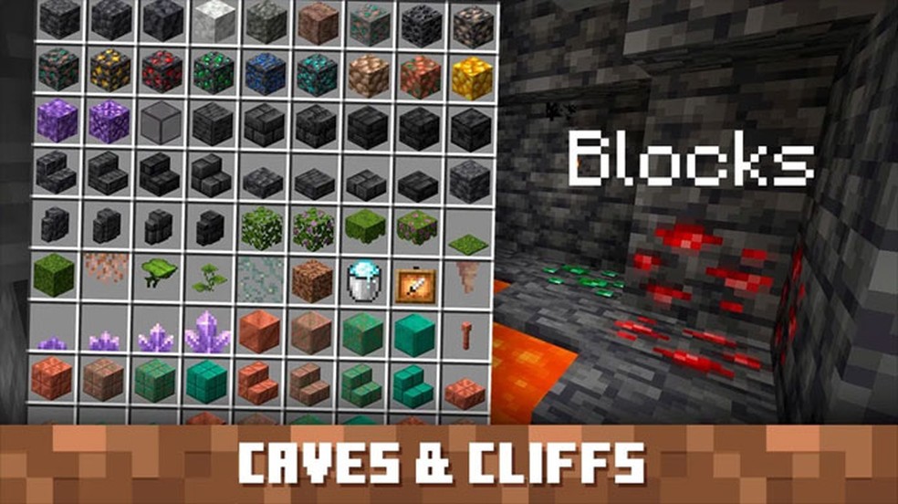 Minecraft receberá 91 novos blocos da primeira parte de sua próxima grande atualização, Caves & Cliffs — Foto: Reprodução/Twinfinite