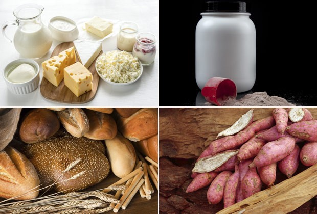 Alimentos com lactose e glúten, com derivados do leite e pães, e os chamados 