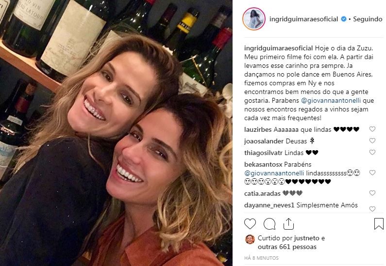 Ingrid Guimarães dá os parabéns para Giovanna Antonelli (Foto: Reprodução/Instagram)