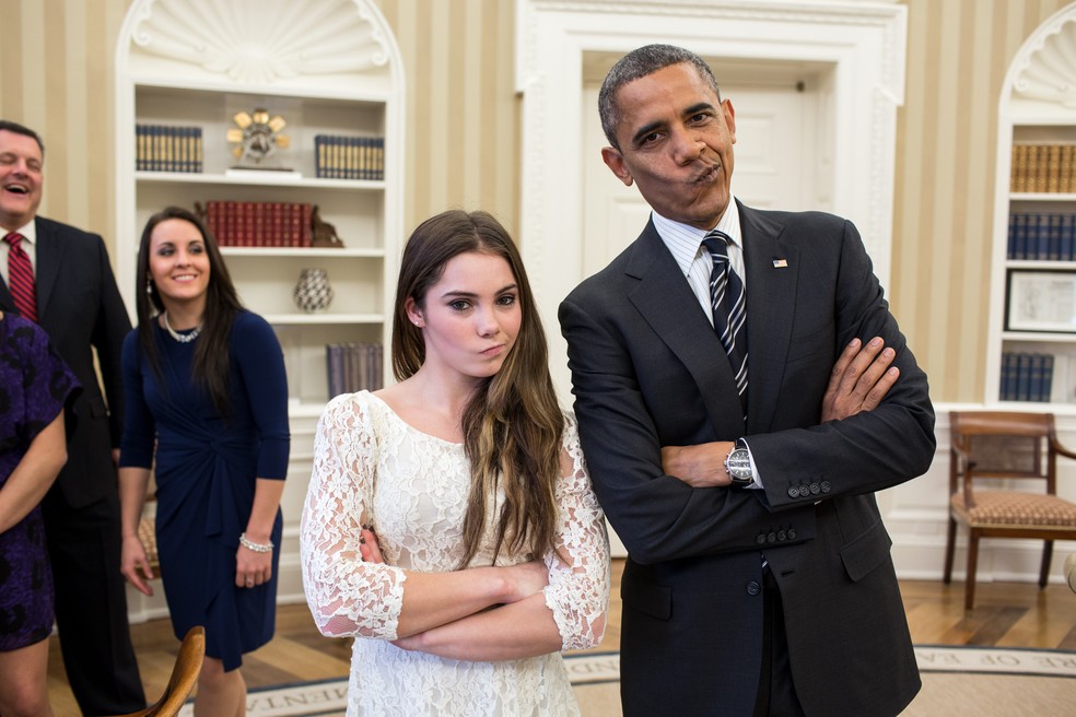 McKayla Maroney fez careta com Barack Obama (Foto: Getty Images)