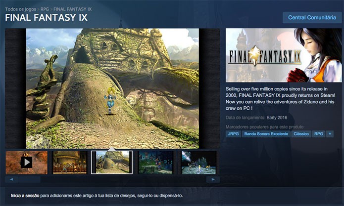 Final Fantasy IX no Steam (Foto: Reprodução/Felipe Vinha)