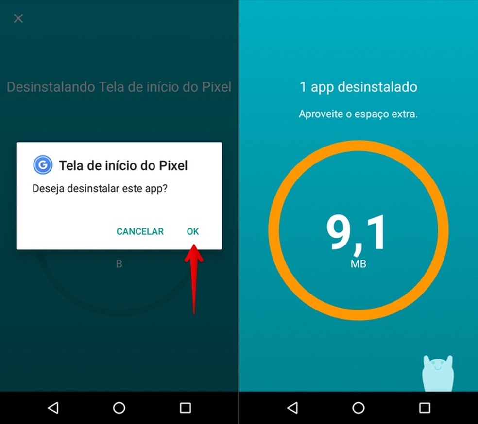 Confirme a desinstalação dos aplicativos com o Files Go (Foto: Reprodução/Helito Bijora)
