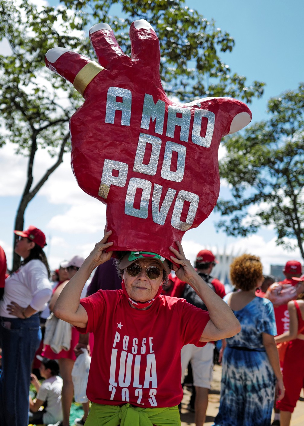 Apoiadora de Lula — Foto: REUTERS/Lucas Landau