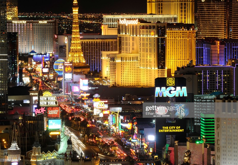 Las Vegas Strip, a via principal da cidade, em Nevada