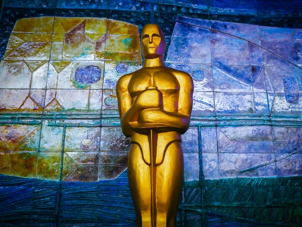 The Academy Award statuette giant replica is seen in Kino Kijow cinema on the first day od reopening after lockdown due to the spread of coronavirus pandemic. Krakow, Poland on February 12, 2021. Polands government partially  eased COVID-19 restrictions t (Foto: NurPhoto via Getty Images)
