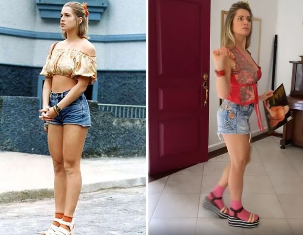 Antes e depois: Letícia Spiller como Babalu (Foto: TV Globo e Reprodução/Instagram)