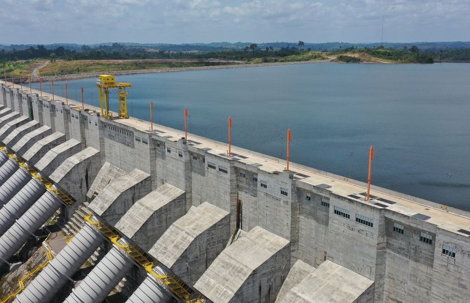 Usina Hidrelétrica de Belo Monte, na bacia do Rio Xingu, próximo ao município de Altamira (PA).