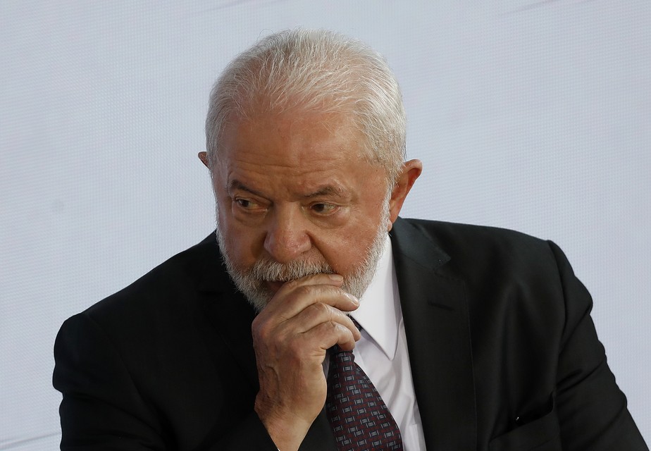 O presidente Luiz Inácio Lula da Silva em cerimônia no Palácio do Planalto