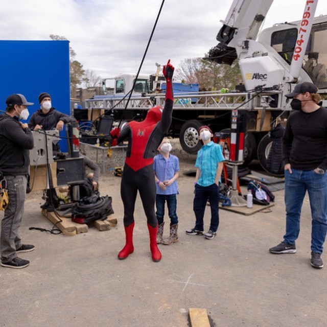 Após convite de Tom Holland, Bridger Walker visita set de filmagens de Homem-Aranha 3 (Foto: Reprodução/Instagram)