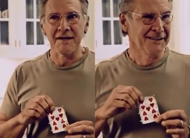 Harrison Ford fica chocado com truque de mágica (Foto: Reprodução/Instagram)