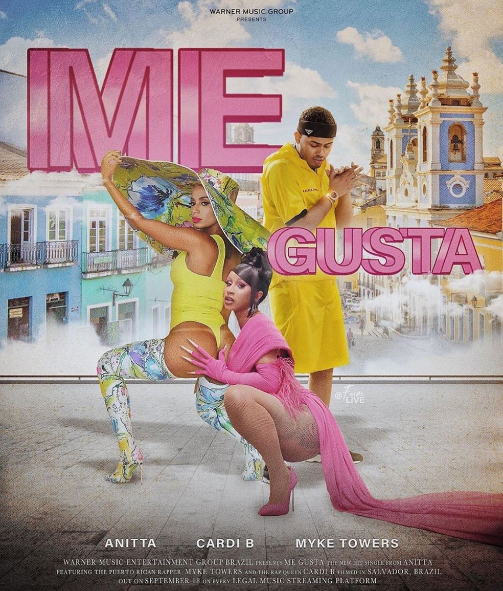 Anitta lança 'Me Gusta', música com participação de Cardi B e Myke Towers — Foto: Reprodução/Instagram