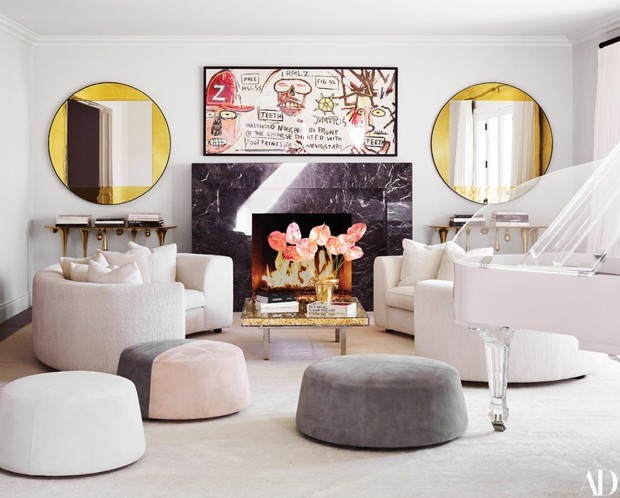 Sala da casa de Kylie Jenner (Foto: Reprodução Architectural Digest)