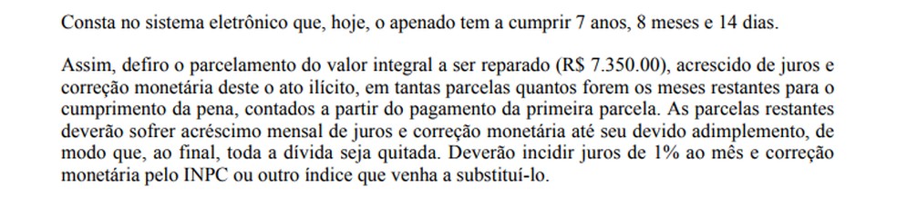Justiça do Paraná não aceitou condições propostas pelo senados para quitar dívida. — Foto: Reprodução