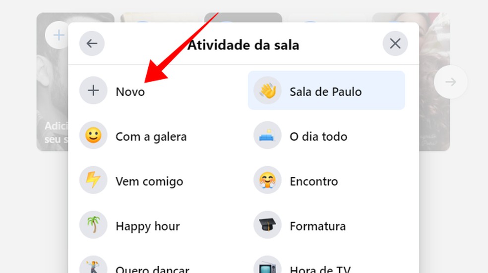 Escolha um nome pronto ou digite um tema para a reunião online — Foto: Reprodução/Paulo Alves