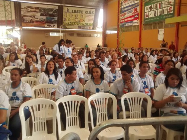 Presidente Dilma Rousseff participou da formatura de alunos do Pronatec em Governador Valadares (MG). (Foto: Diego Souza / G1)