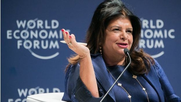 BBC - Luiza Trajano, do Magazine Luiza, em discurso no World Economic Forum (Foto: WORLD ECONOMIC FORUM / BENEDIKT VON LOEBELL via BBC)