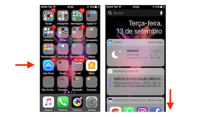 Tela de widgets do iOS 10 no iPhone (Foto: Reprodução/Marvin Costa)
