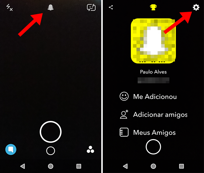 Acesse as configurações do Snapchat (Foto: Reprodução/Paulo Alves)