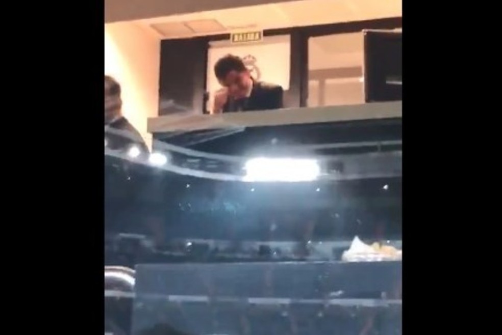 Gallardo viu a final de 2018 em um camarote do Santiago Bernabéu — Foto: Reprodução / Instagram