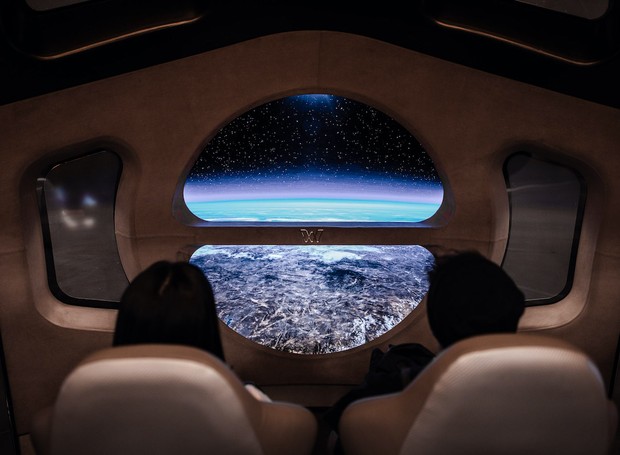 Os passageiros poderão ver a curvatura da Terra e a divisão entre o azul da atmosfera e a escuridão do espaço  (Foto: World View Enterprises / Reprodução)