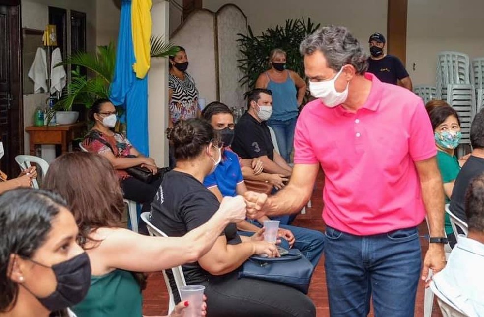 Reunião de Marquinhos Trad durante campanha a reeleição a prefeitura de Campo Grande — Foto: Divulgação