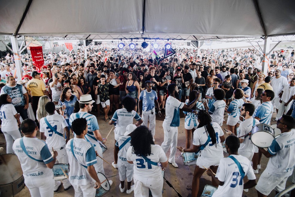 Bateria da escola de samba Aruc, do Cruzeiro, em Brasília — Foto: Ândrea Possamai/Divulgação