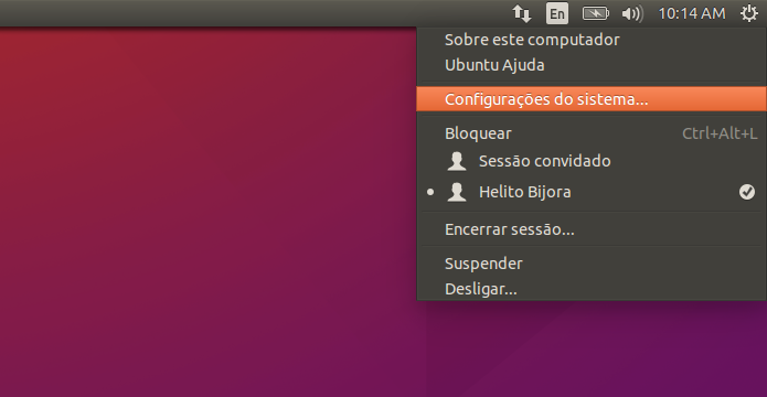 Acesse as configurações do Ubuntu (Foto: Reprodução/Helito Bijora) 