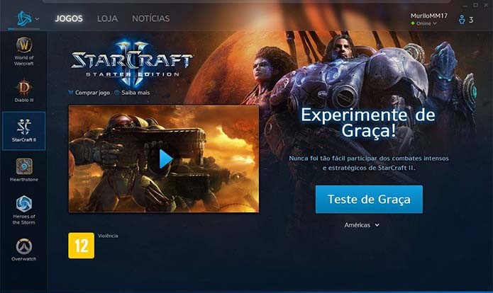 Vá até a página do StarCraft 2 e clique em comprar jogo (Foto: Reprodução/Murilo Molina)